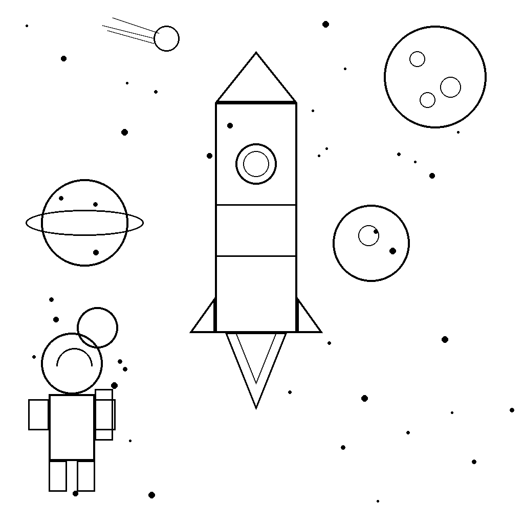 Space coloring page